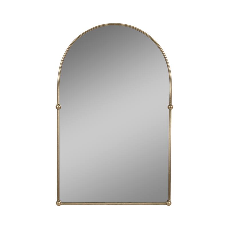Sagebrook Home Gold Arch Mirror With Knobs, Iron and MDF, 24x38 Inches - 24" x 1" x 38.25"
