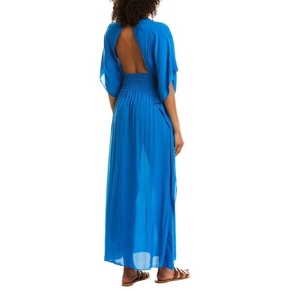 smock maxi dress with sleeves