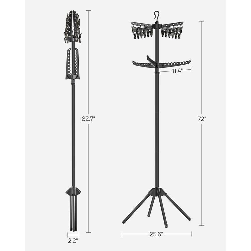 Stainless Steel Foldable Clothes Drying Rack with 360° Rotatable Arms Large Capacity and Space-Saving Design