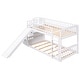 preview thumbnail 5 of 16, Elegant Stairway Twin over Twin Bunk Bed with Two Drawers, Convertible Ladder and Slide, Save Space or Split Into 2 Beds, White