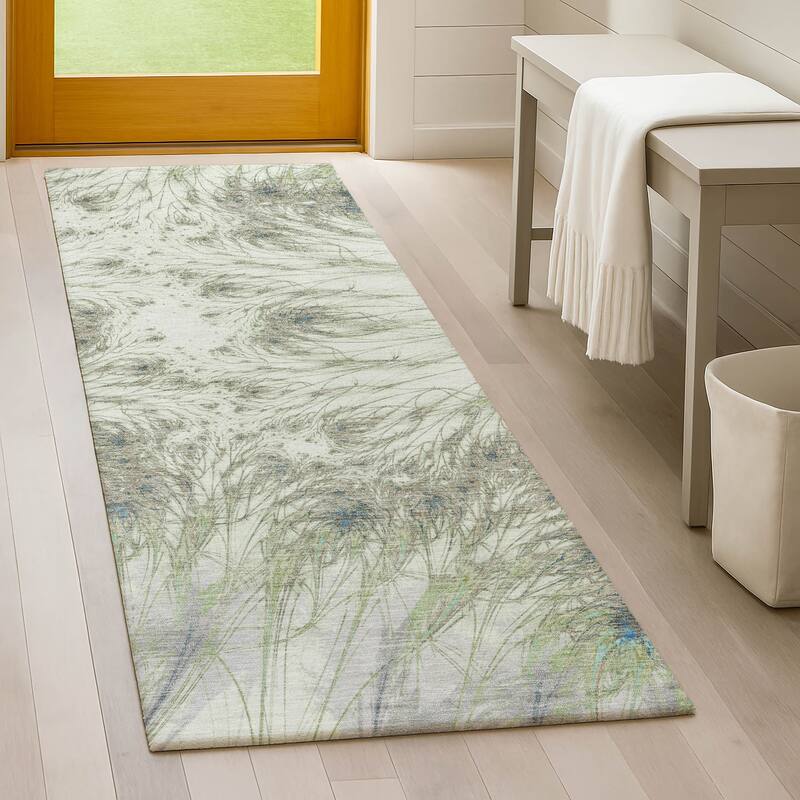 Machine Washable Indoor/ Outdoor Modern Cheraw Chantille Rug