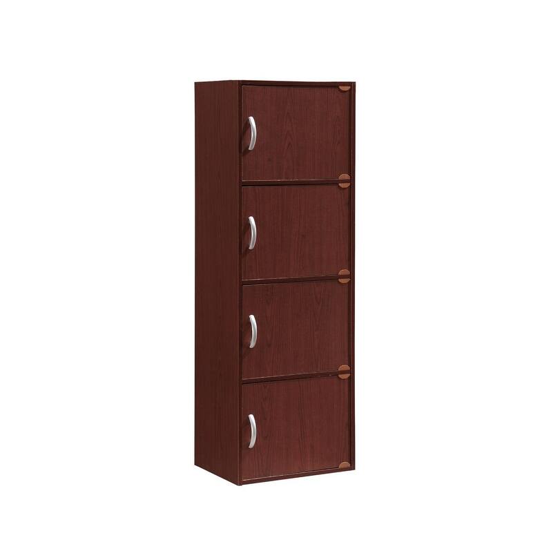 Hodedah 4-Shelf, 4-Door Bookcase