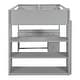 preview thumbnail 19 of 17, Full Size Loft Bed with Built-in Studying Desk, Solid Wood Bed Frame with 3-Tier Shelves and Storage Drawers, Versatile Bed
