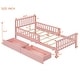 preview thumbnail 12 of 16, Wooden Twin Size Platform Bed with 2-Drawers and Guardrails, White