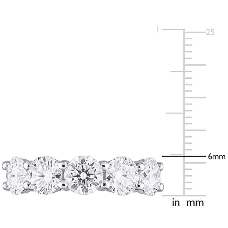 Miadora 4ct DEW Created Moissanite Semi Eternity Band in 10k White Gold
