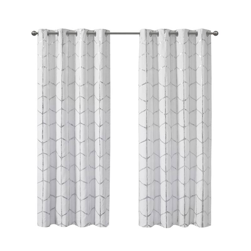 Total Blackout Metallic Print Grommet Top Curtain Panel(Only 1 Pc Panel)