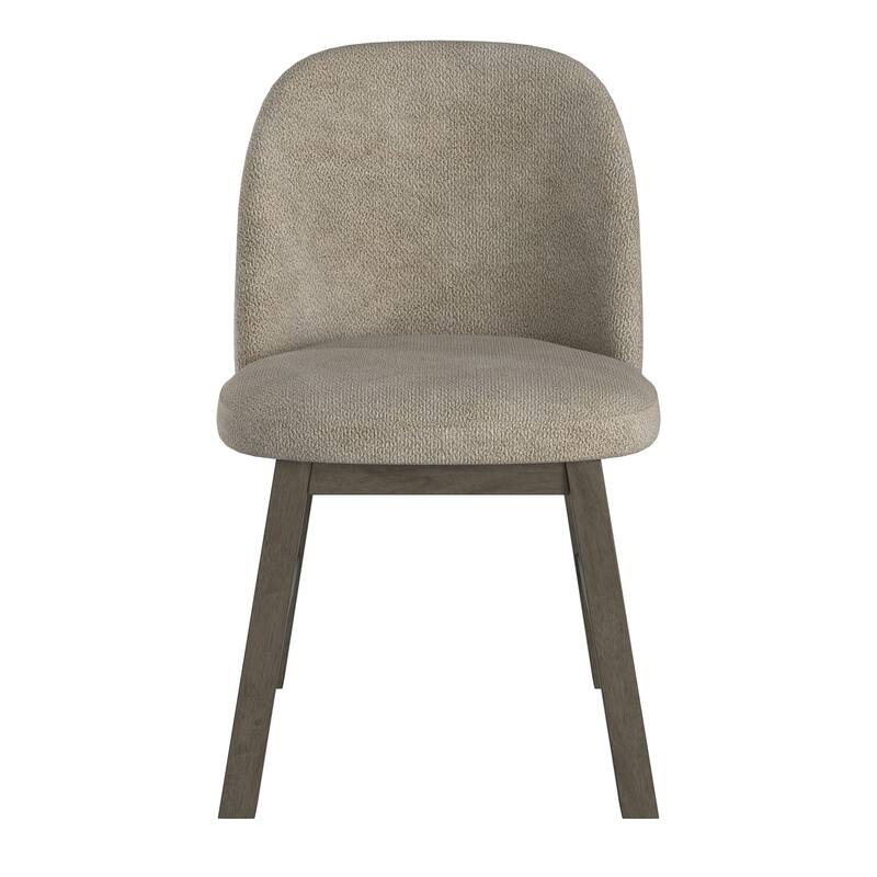 Harstad Wood Finish Taupe Fabric Curved Low Back Dining Chair (Set of 2) by iNSPIRE Q Modern