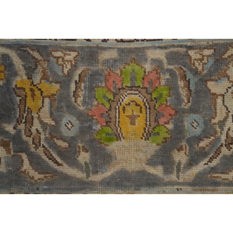 Hand Knotted Oriental 100% Wool Carpet Traditional Floral Purples Tabriz Area Rug - 12' 8'' X 9' 8''
