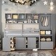 preview thumbnail 1 of 13, Full Size Wooden Loft Bed with Desk, Drawers and Shelves, Grey Grey