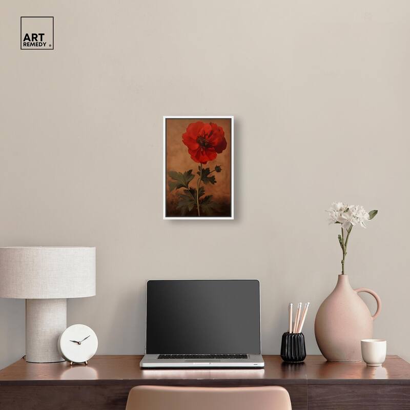 Flourish in Red II Canvas by Art Remedy