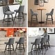 preview thumbnail 12 of 24, HOMYKA Tufted Swivel Bar Stool with Wood Grain Chair Legs Set of 2