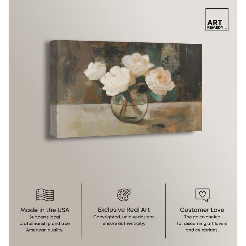 Creamy Cascade Cluster I Canvas by Art Remedy, Gallery Wrapped