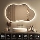 preview thumbnail 2 of 9, Apmir Frameless Asymmetrical Mirror Back Lighted Bathroom Vanity Mirror Anti-Fog, 3 Colors Touch Irregular Mirror