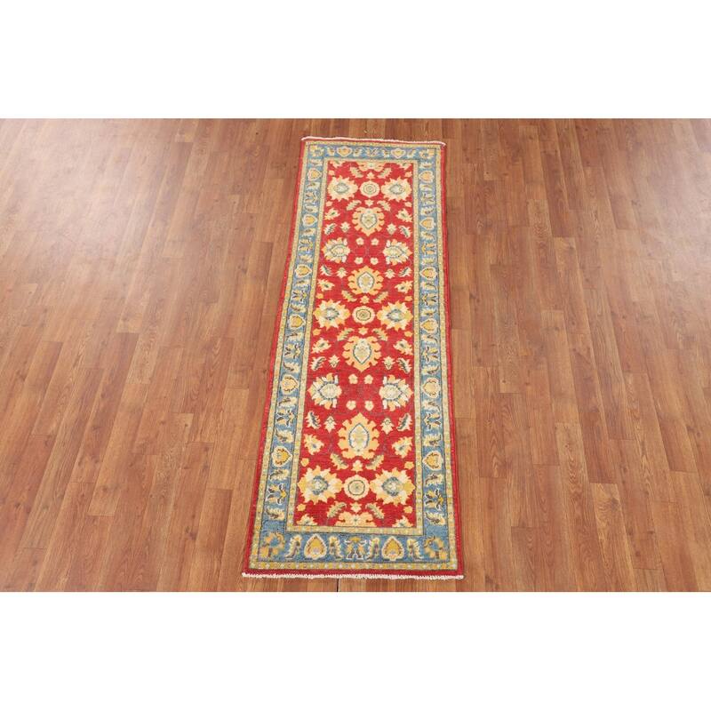 Red Oushak Runner Rug Hand-Knotted Wool Carpet - 2'0" x 5'11"