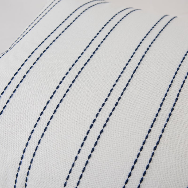 Rizzy Home Striped Embroidered Pillow