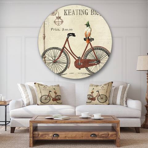 Designart 'Bike Keating Bicycle' Cottage Metal Circle Wall Art