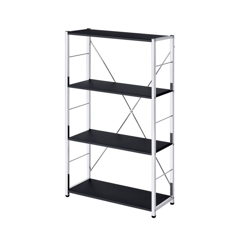Black and Chrome Finish Bookshelf - Black,Chrome