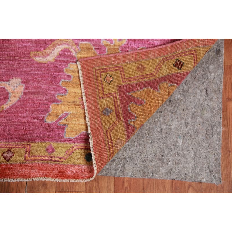 Hand Knotted Oriental 100% Wool Carpet Transitional All-Over Coral Oushak Area Rug - 9' 8'' X 8' 2''