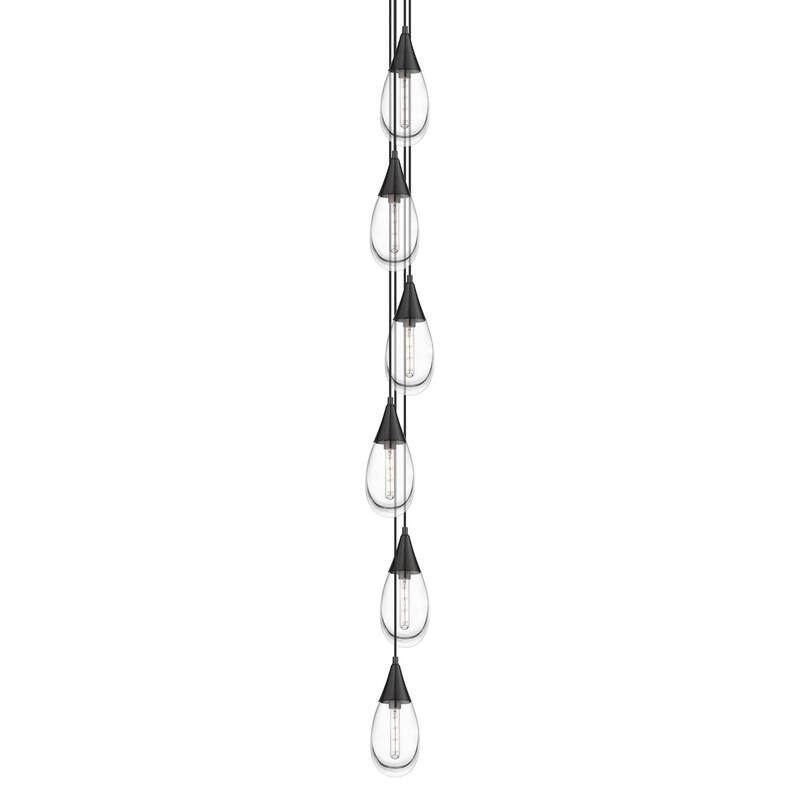 Innovations Lighting 106-450-1P-15-8 Milan Pendant Milan 6 Light 8" - Matte Black / Clear