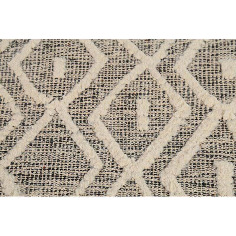 Trellis Moroccan Area Rug Handmade Oriental Wool Carpet - 6'10"x 10'3"