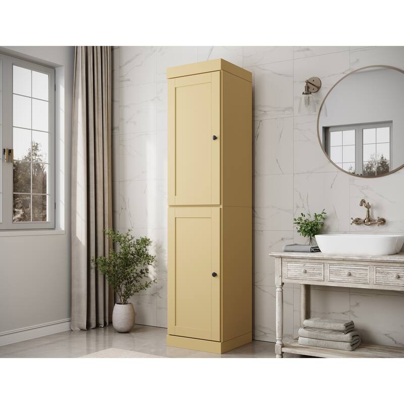 Palace Imports 100% Solid Wood 16.5" Bathroom Storage Cabinet with Shaker Doors and Adjustable Shelves - Yellow
