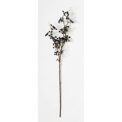 31" Artificial Blueberry Spray with Green Leaves, Set of 3 - 31