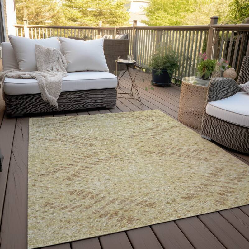 Machine Washable Indoor/ Outdoor Chantille Global Boho Rug - Gold - 9' x 12'