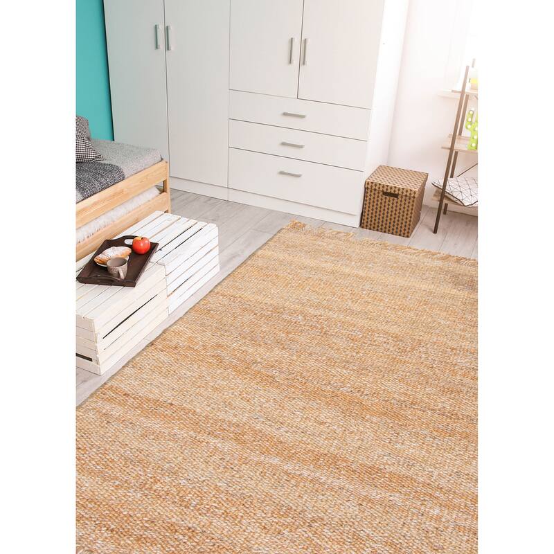 ECARPETGALLERY Flat-Weave Palas Denizli Tan Jute Kilim - 5'1 x 7'1