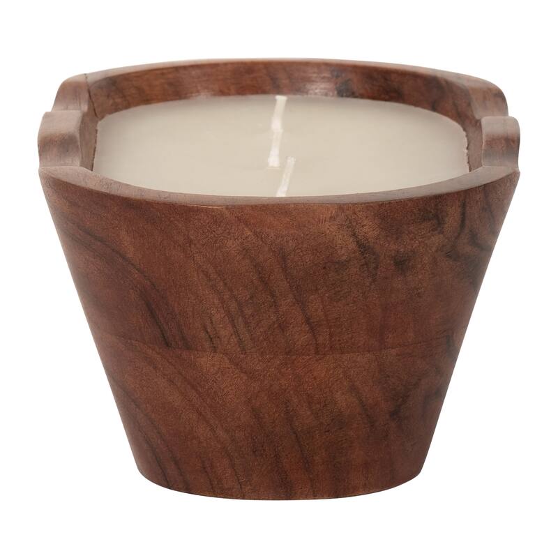 Sagebrook Home Vanilla Oval Bowl Candle, Natural, Oval, 3"H, Wood