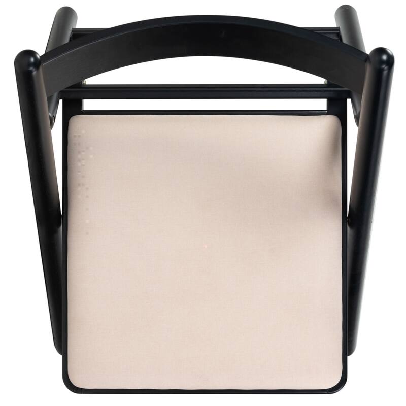 SAFAVIEH Couture Jacie Linen Seat 18-inch Folding Dining Chair [SET of 2] - 21Wx25Dx32H - Black/White