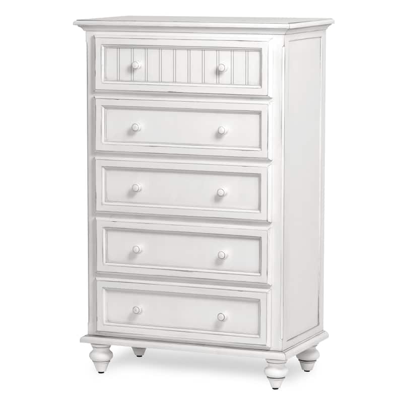 Monaco 5 Drawer Chest - White