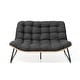 preview thumbnail 27 of 32, All-Weather PE Rattan Double Papasan Chair Loveseat with Soft Cushion for Indoor Outdoor Black