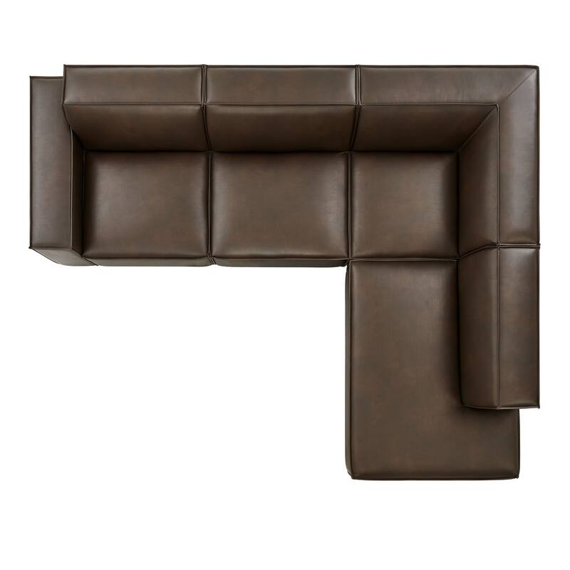 Restore 4-Piece Vegan Leather Modular L-Shaped Sofa