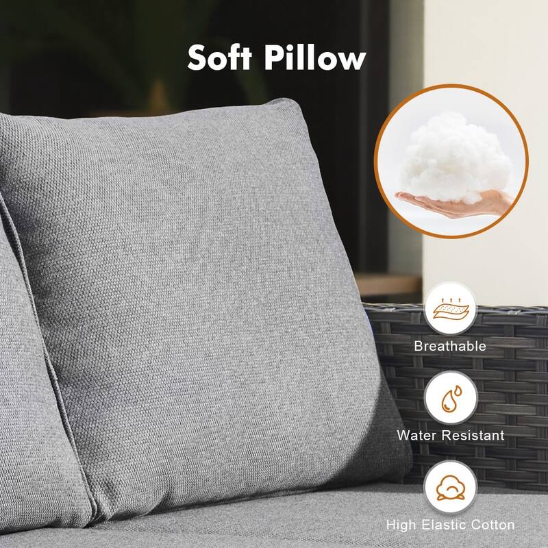 OVIOS 6-Piece Outdoor Wicker Lounge Set