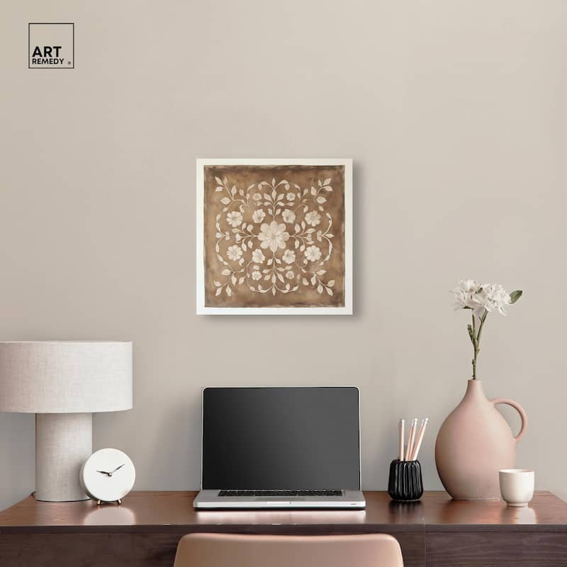 Floral Mandala Canvas by Art Remedy, Gallery Wrapped