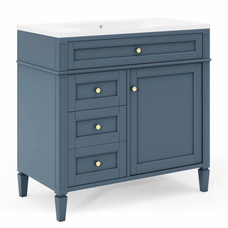 36'' Bathroom Vanity with Top Sink, 3 Drawers for Stylish Storage