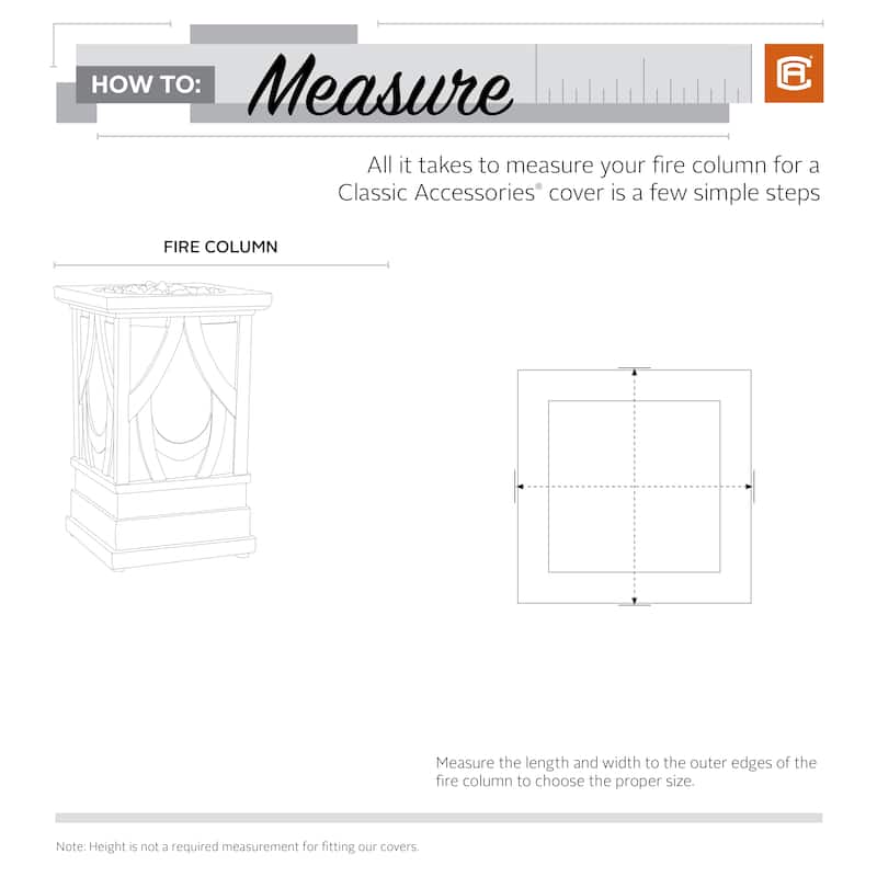 Classic Accessories Veranda Water-Resistant 21 Inch Outdoor Fire Column Cover