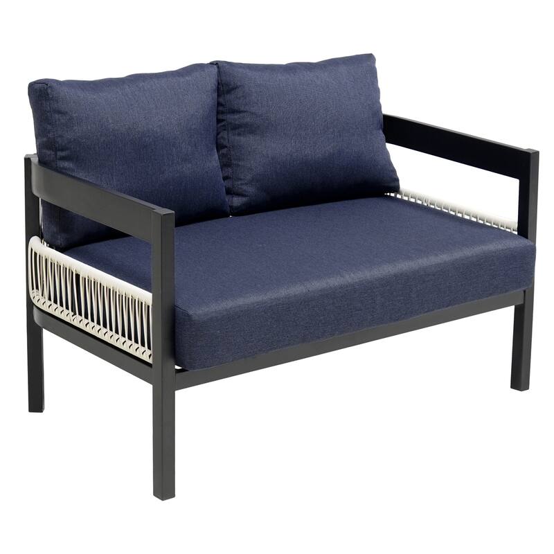 Outdoor Rattan Iron Sofa Set w/ Table,Waterproof,Rust-proof (Set of 4)