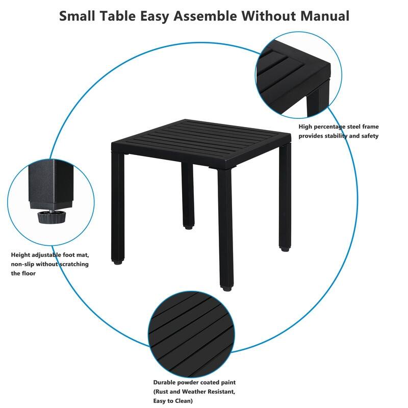 Outdoor Wrought Iron Side/Coffee Table