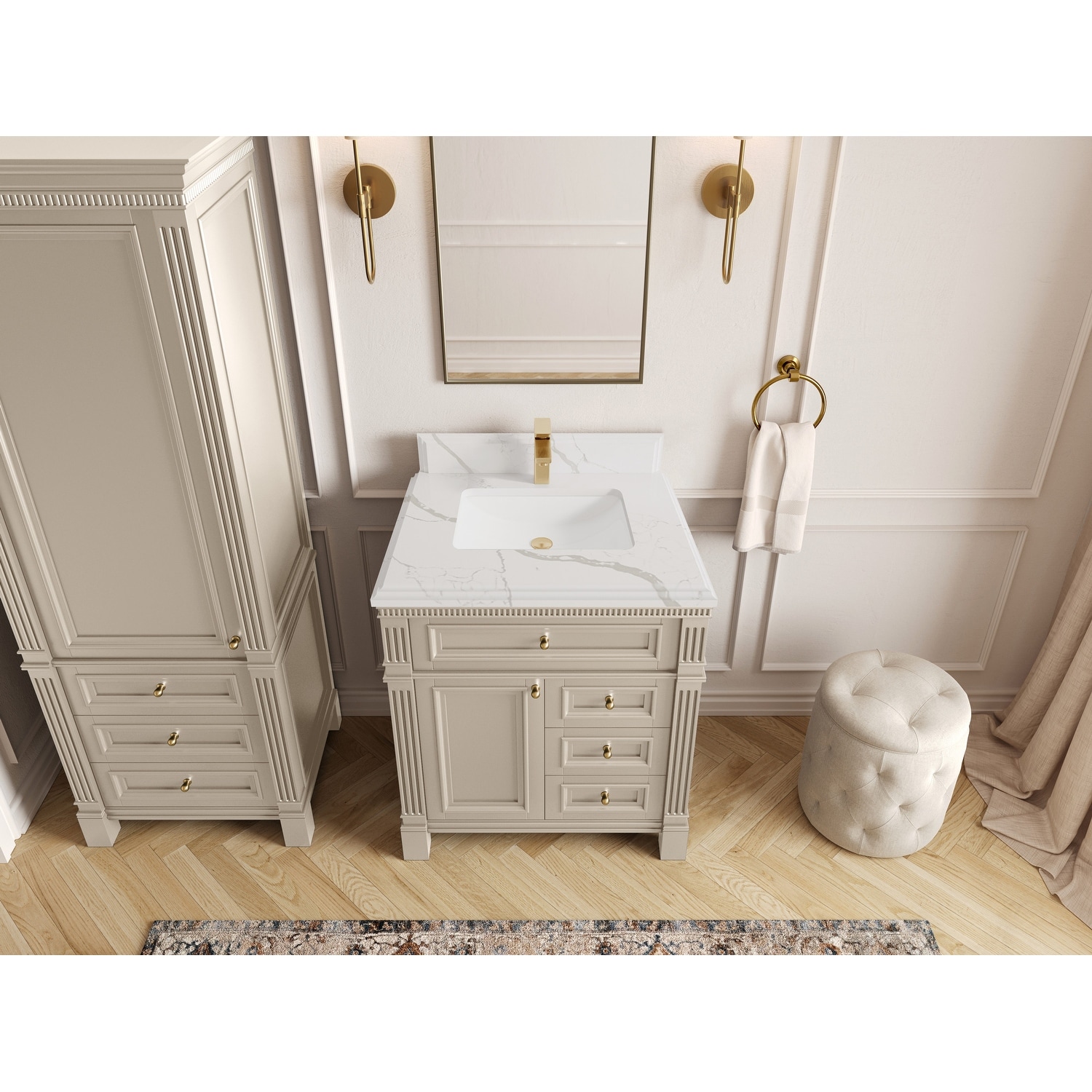 Willow Collections 30 in. W x 22 in. D Reeded Paris Single Sink Bathroom Vanity with Countertop