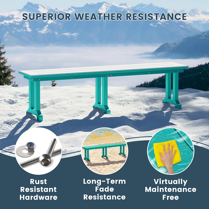 Laguna Hdpe All Weather Outdoor Patio 65" Bench