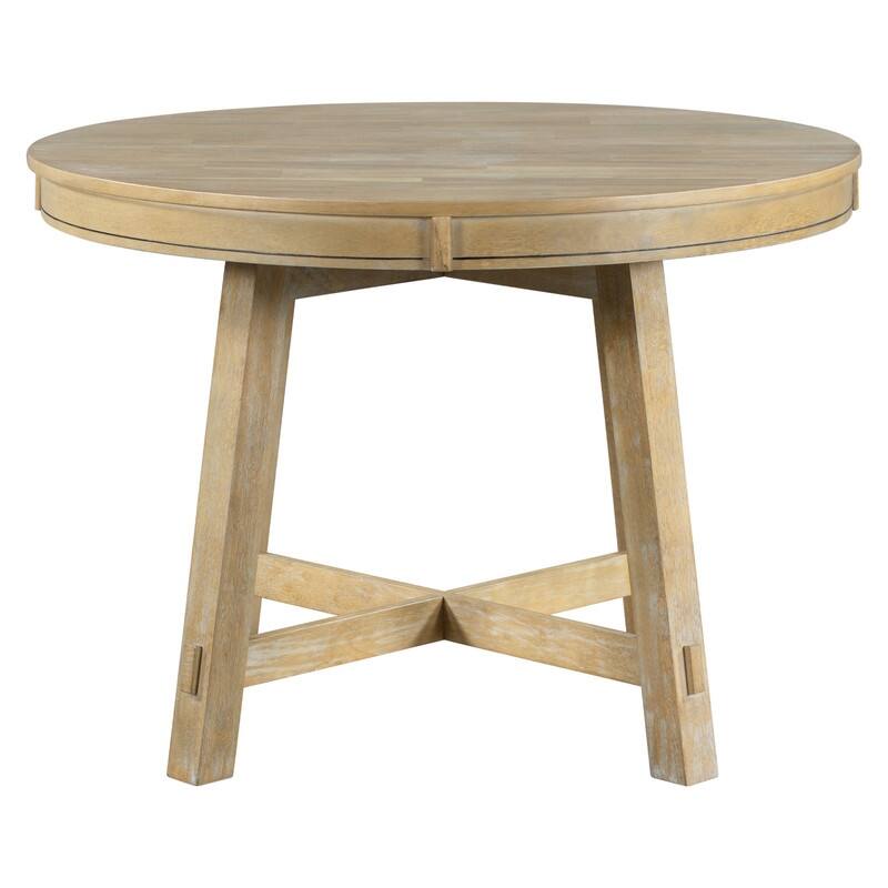 GEITIN Farmhouse Round Extendable Dining Table
