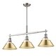 preview thumbnail 2 of 0, Yep by Golden Lighting Orwell 3-light Island Light in Pewter and Brushed Champagne Brass shade - Silver
