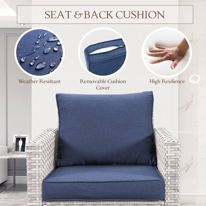Outdoor Swivel Glider Chairs with Soft Cushion
