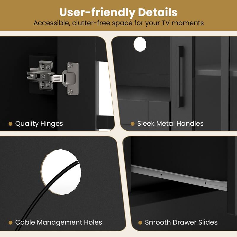 Gymax Farmhouse TV Stand for TVs up to 70'' Entertainment Media Center