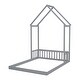 preview thumbnail 5 of 6, Full Roof-framed Headboard Floor Bed with Headboard Guardrails, without Slats ,Grey
