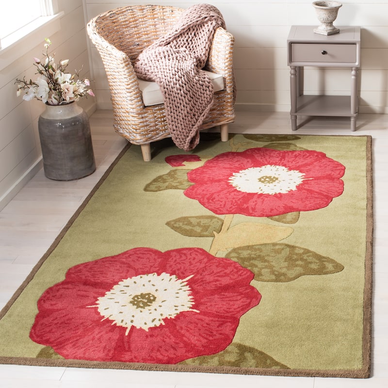 Martha Stewart by SAFAVIEH Pauliina Floral Wool Rug - 4' x 6' - Dill
