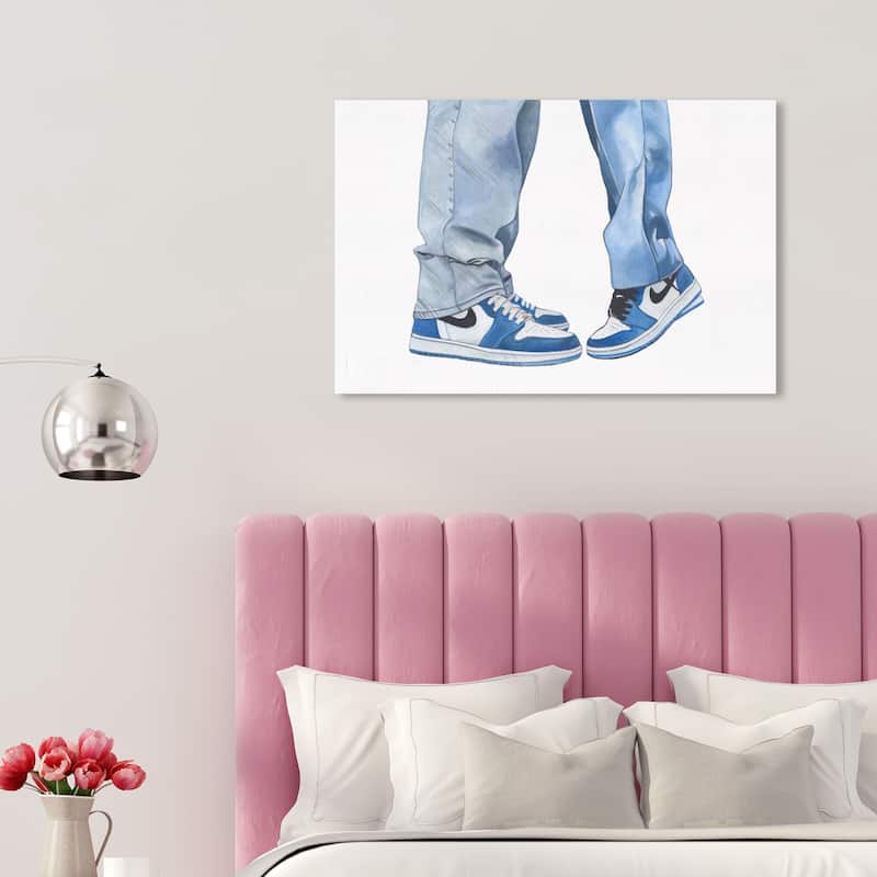 Wynwood Studio Fashion and Glam Blue Valentine Blue and Modern & Contemporary Wall Art Canvas Print - 20 x 30