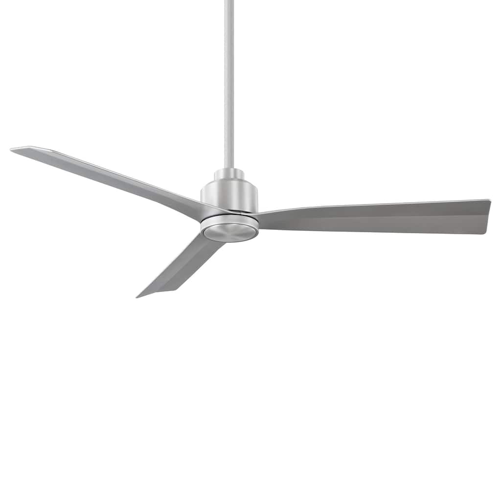 Clean Indoor and Outdoor 3-Blade 54in Smart Compatible Ceiling Fan in Brushed Aluminum with Remote Control