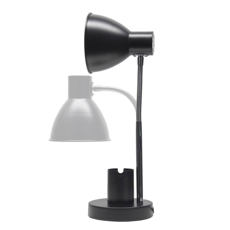 Gooseneck Desk Lamp with Adjustment Shade - 16.25" - Black